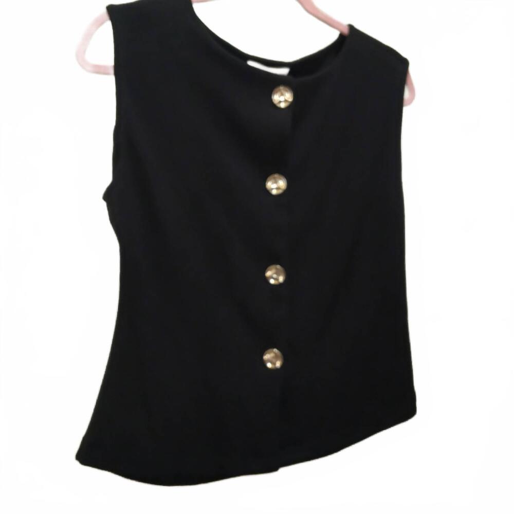NEW SHE + SKY women's button up top in black